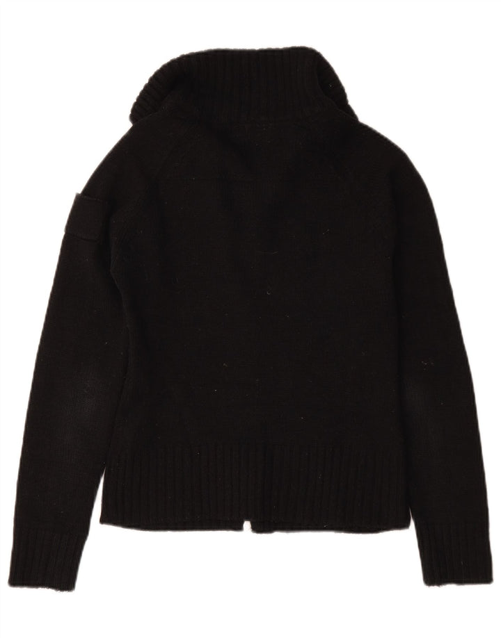 Zara Dame Cardigan Sweater UK 12 Medium Navy Blue Akryl