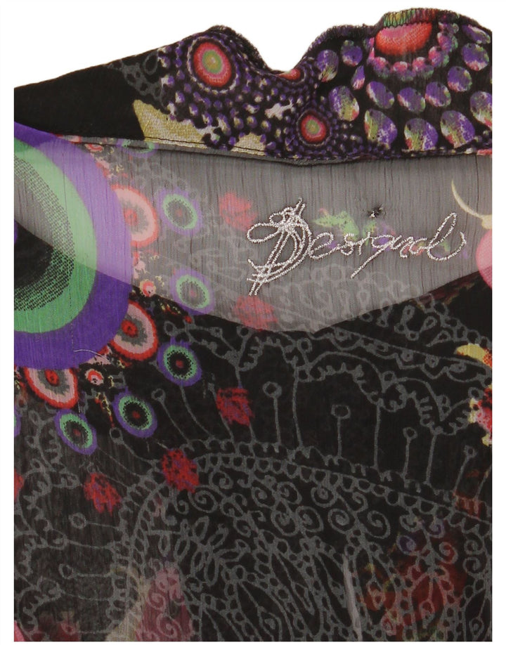 Desigual Dame Se Through Bluse Top UK 12 Medium Multicolored Floral