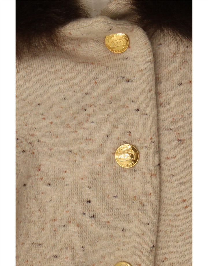 Vintage dame 5-knaps blazerjakke UK 14 Medium Beige Flecked