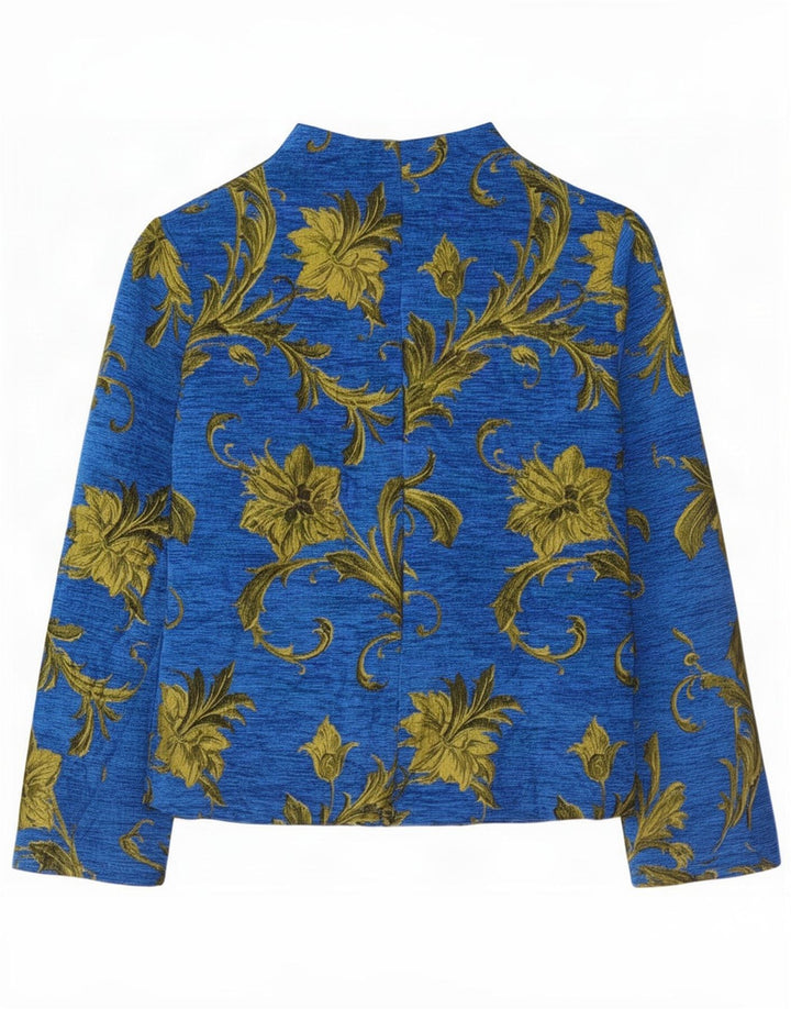 Naracamicie Dame 5 Button Blazer Jacket UK 16 Large Blue Floral Acryl