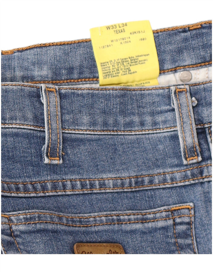 WRANGLER Herre Texas Straight Jeans W33 L30 Blå Polyester