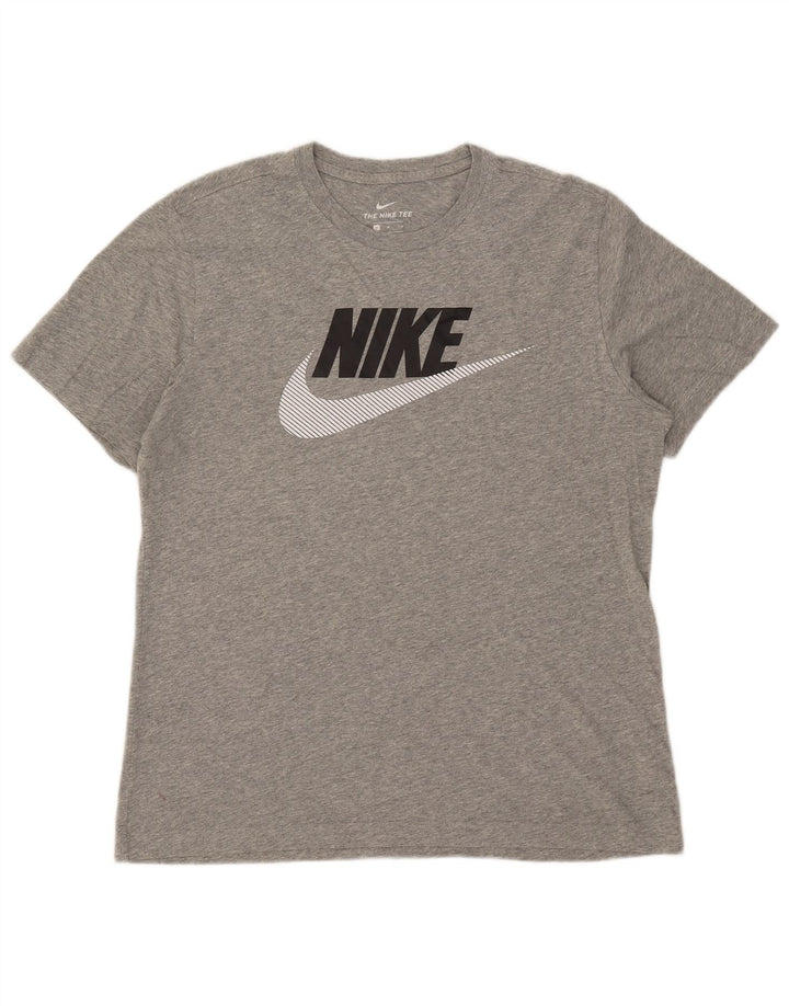 Nike Herre grafisk T-shirt top mellemgrå bomuld