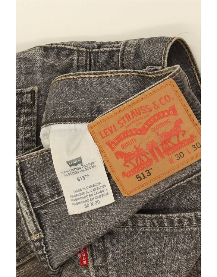 Levi's Herre 513 Straight Jeans W30 L30 Grå Bomuld