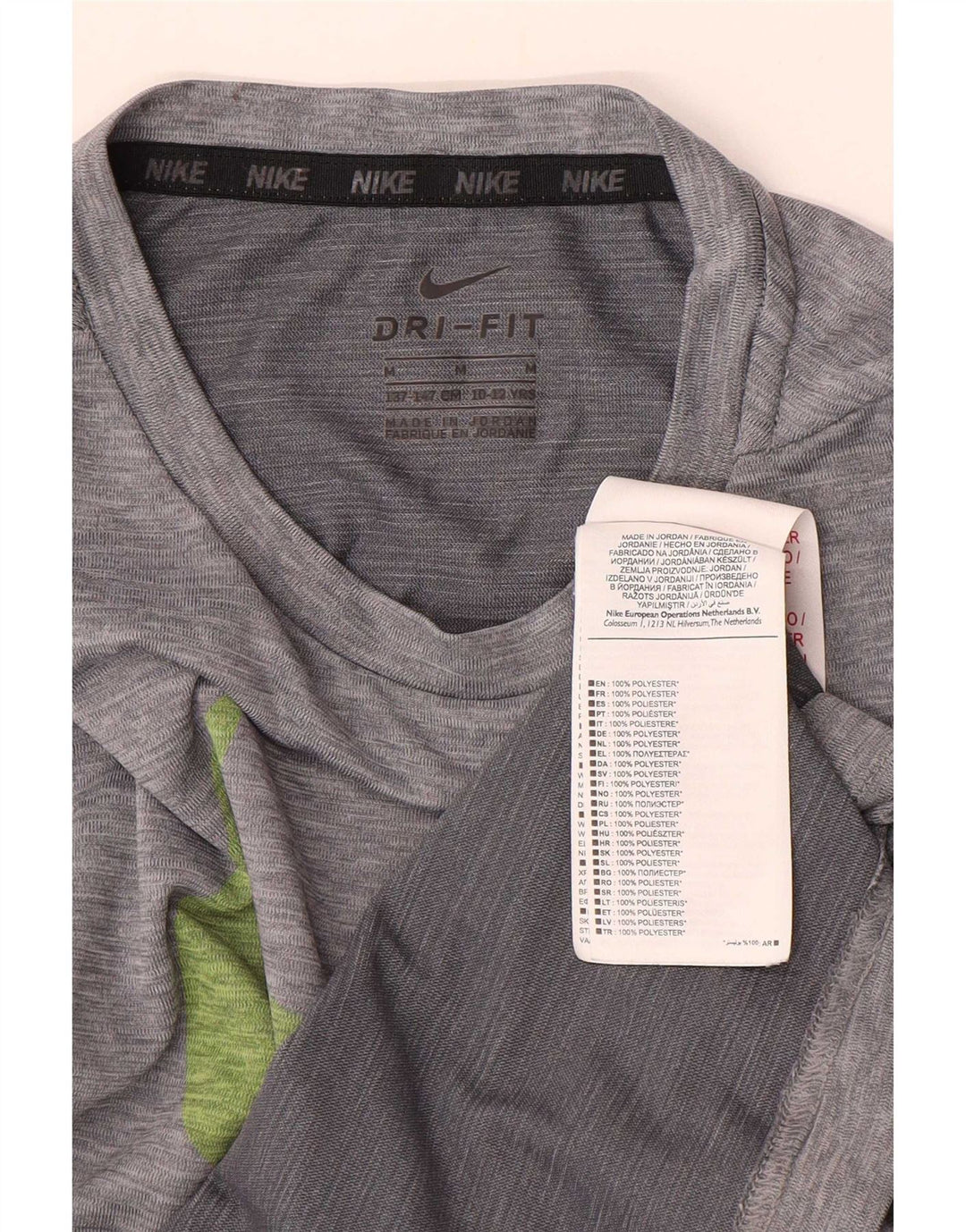 Nike drenge Dri Fit grafisk T-shirt top 10-11 år mellemgrå polyester