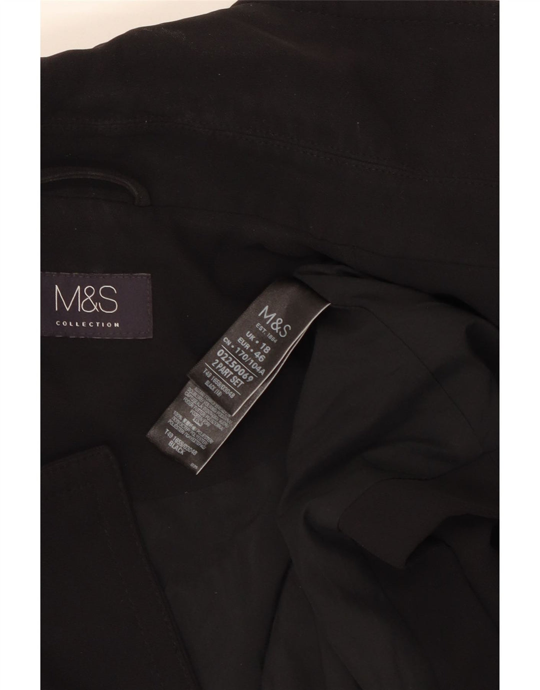Marks & Spencer Dame Longline ærmeløs blazerjakke UK 18 XL Sort