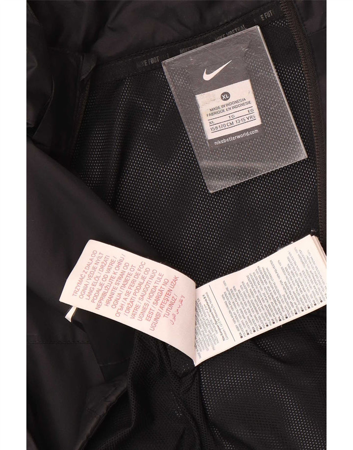Nike Regnjakke med hætte til drenge 13-14 år XL sort nylon