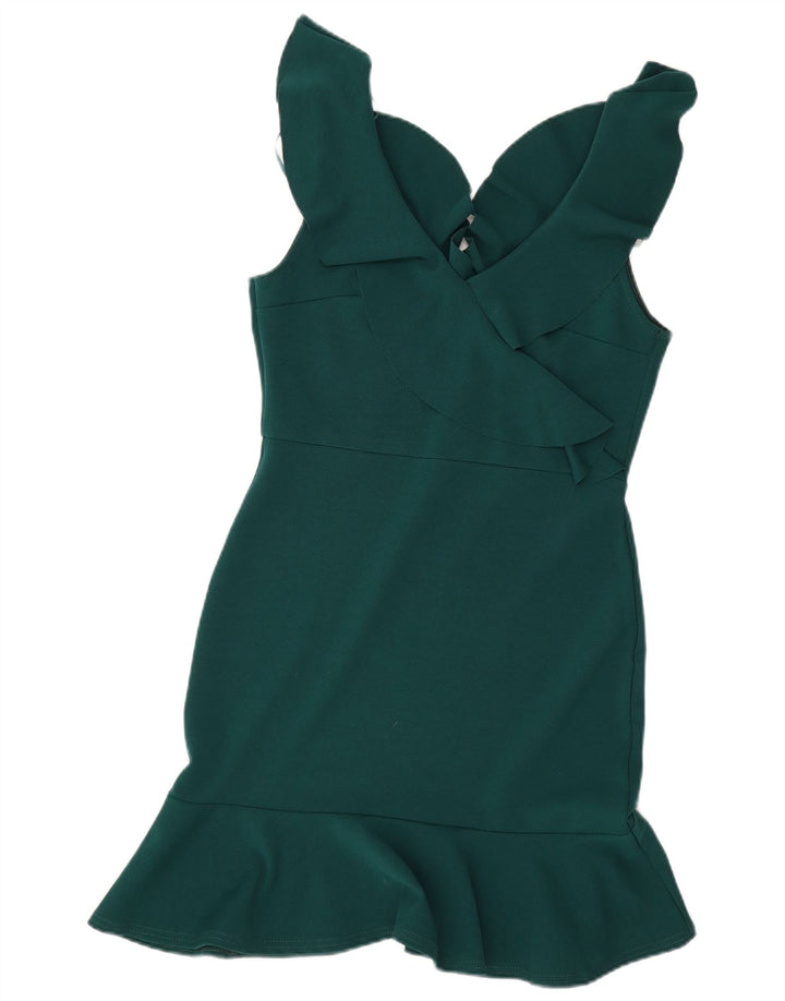 Quiz Kvinders Ærmeløs Skede Kjole UK 12 Medium Green Polyester