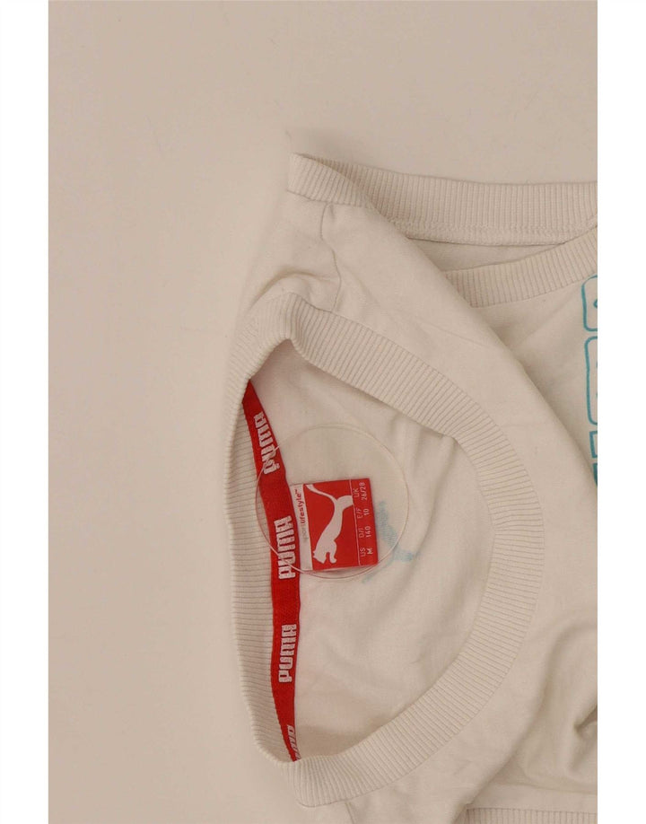 Puma Drenge Grafisk Vest Top 9-10 År Hvid Plettet