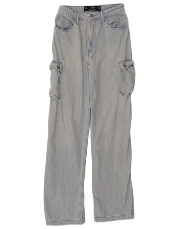 Hollister Womens High Rise Cargo Straight Jeans US 3 Small W26 L31 Blue