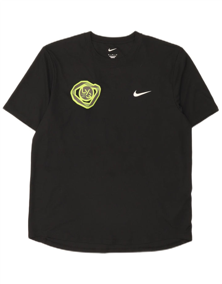 Nike Grafisk T-shirt top mellem sort polyester til mænd