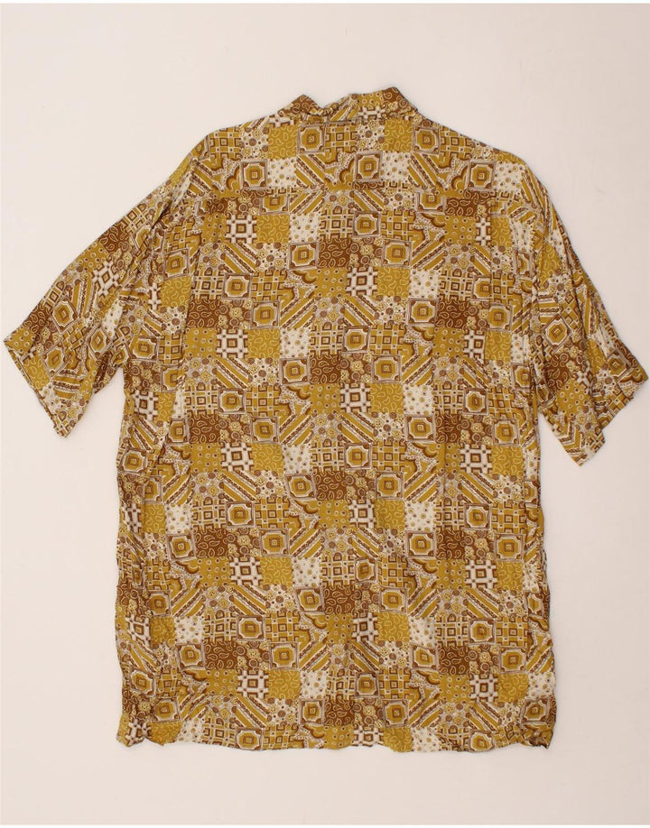 INGRAM Mens Short Sleeve Shirt Size 16 1/2 42 Large Beige Patchwork Vintage Ingram and Second-Hand Ingram from Messina Hembry 