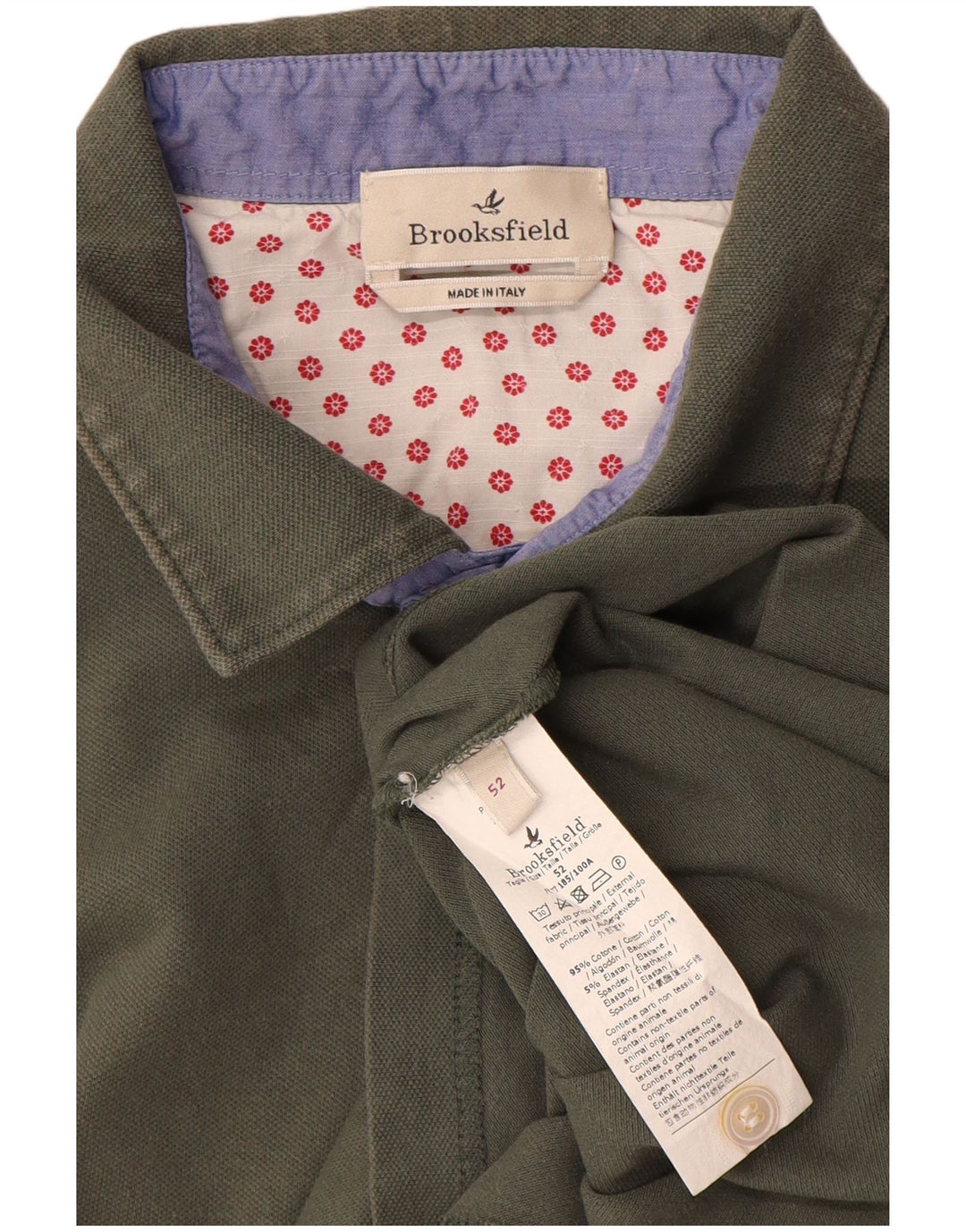 Brooksfield Polo Shirt til mænd IT 52 Stor Khaki Bomuld