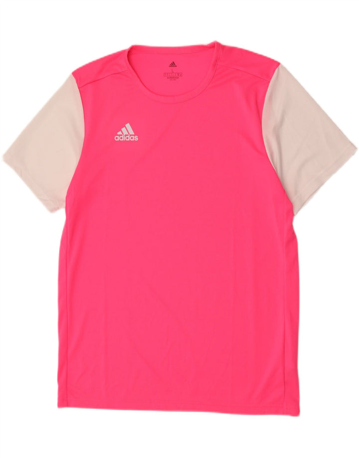 Adidas Herre Aeroready T-Shirt Top Stor Pink Colourblock Polyester