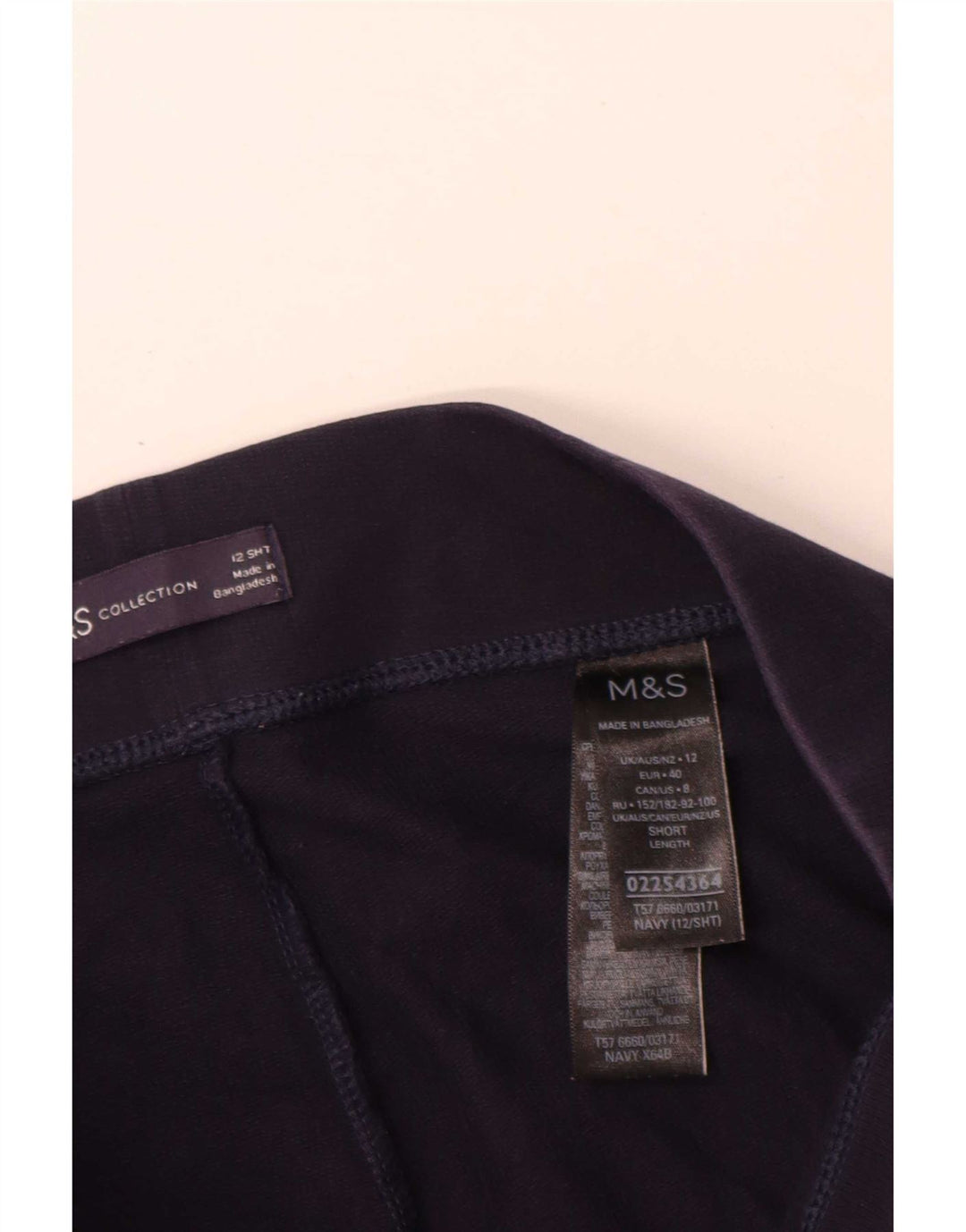 Marks & Spencer Dame Leggings UK 12 Medium Navy Blue Bomuld