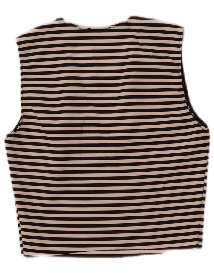 Zara Womens Sleeveless Crop Top UK 8 Small Black Striped
