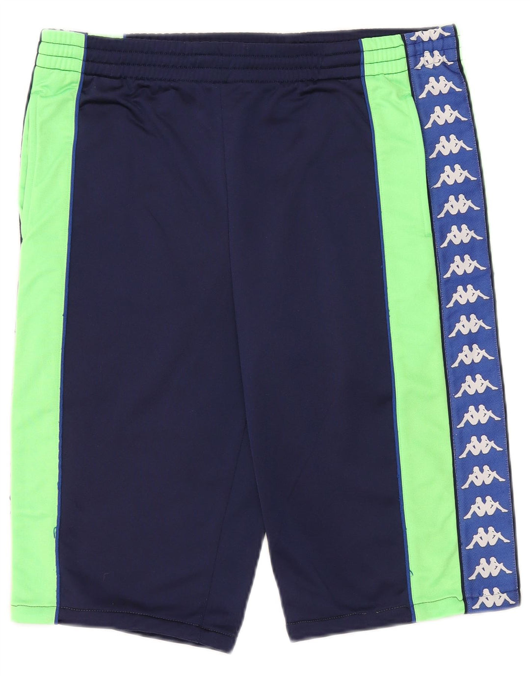 KAPPA Mens Graphic Sport Shorts Small  Navy Blue Colourblock Polyester