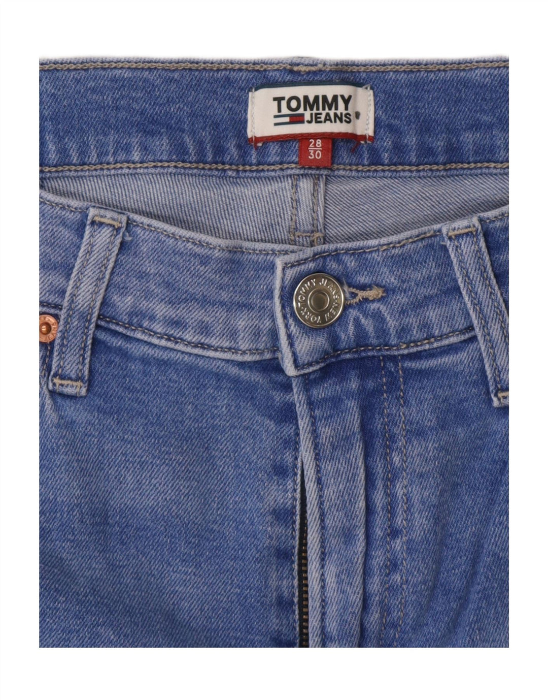TOMMY HILFIGER Dame Slim Jeans W28 L26 Blå Bomuld