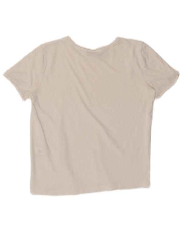 Zara Womens Crop T-Shirt Top UK 10 Small White Bomuld