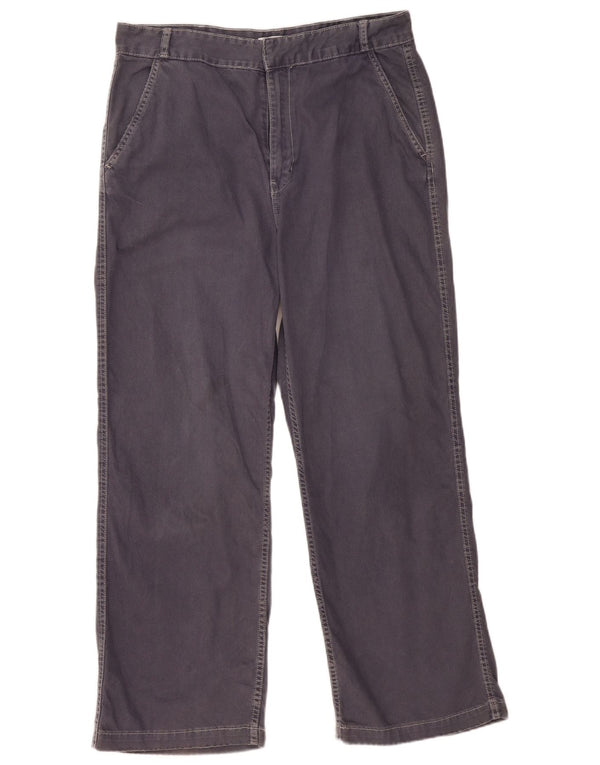 Zara Womens Straight Chino Trousers EU 42 Large W32 L29 Navy Blue
