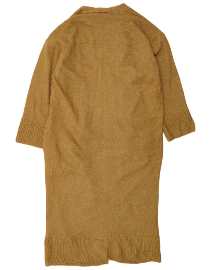 Topshop Dame Oversized Longline Open Cardigan Sweater UK 10 Small Brown