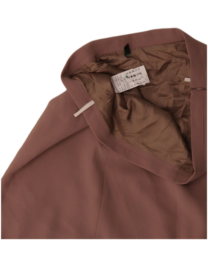 BENETTON Dame A-Line nederdel UK 14 Large W34 Pink Floral Polyester