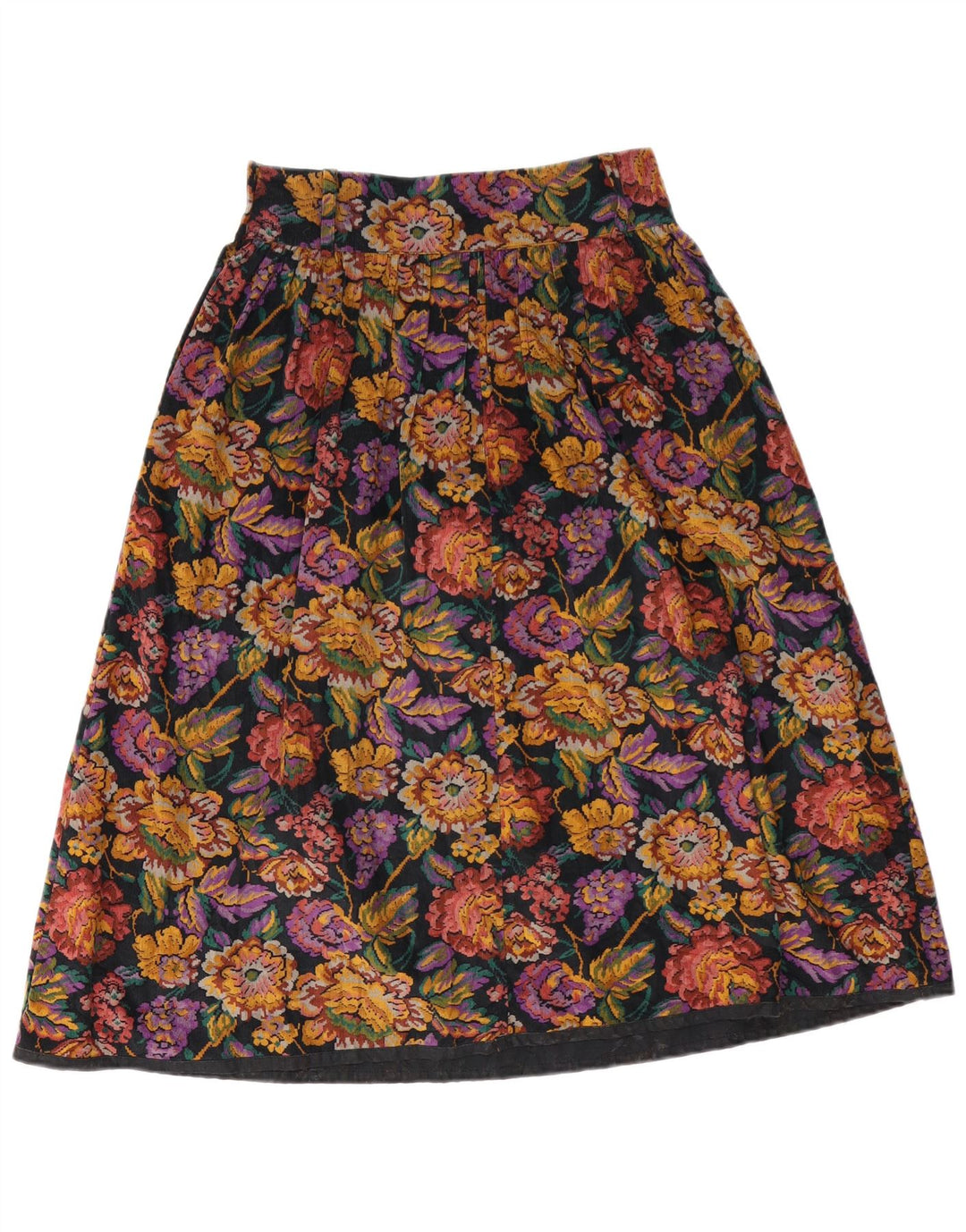 VINTAGE A-line nederdel til kvinder W28 Medium flerfarvet blomster