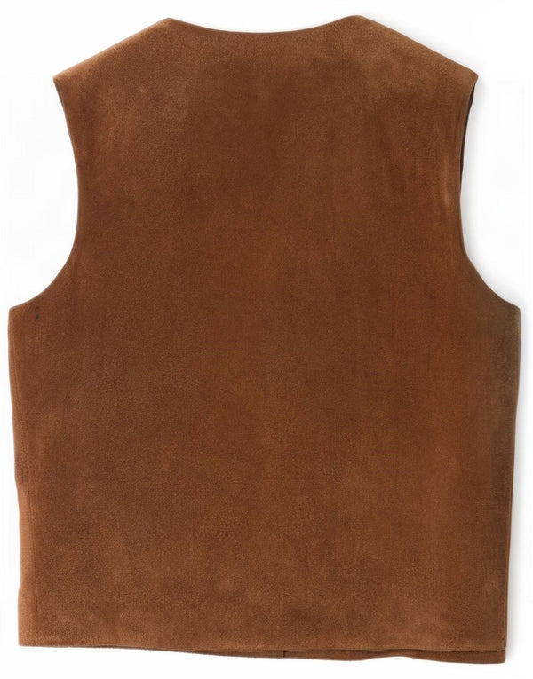 Vintage herre ruskind Gilet UK 40 Large Brown