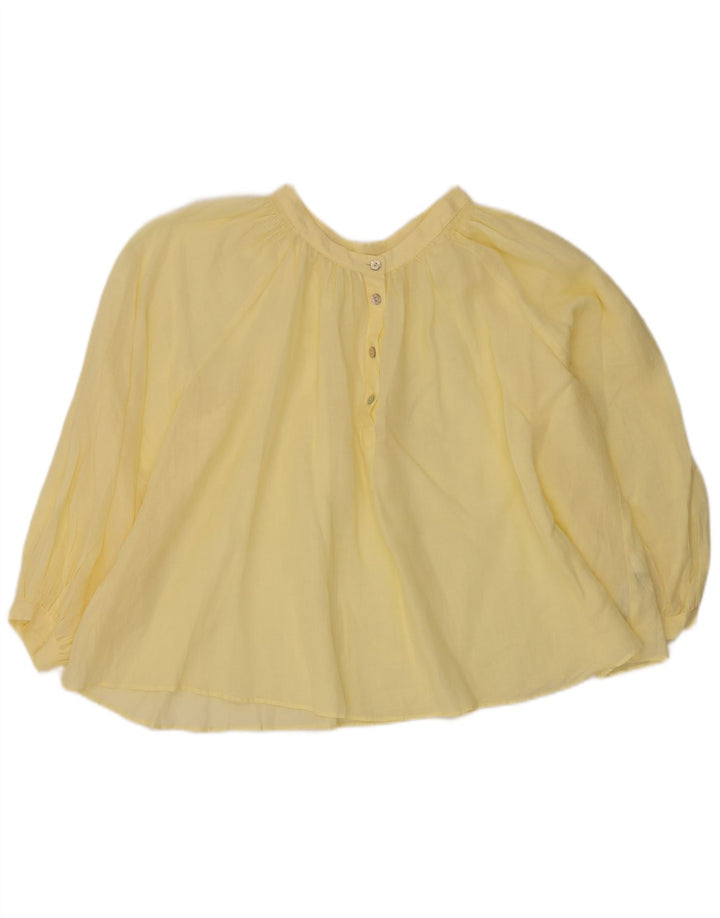 Zara Dame Langærmet Oversized Bluse Top UK 14 Medium Gul