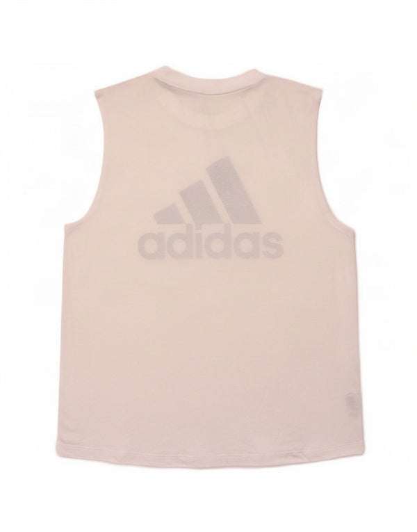 Adidas Dame Grafisk Vest Top UK 12/14 Medium White Polyester