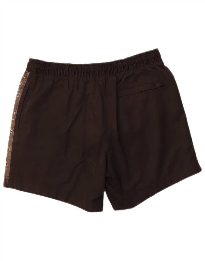 CALVIN KLEIN Grafiske badeshorts til mænd Lille sort polyester