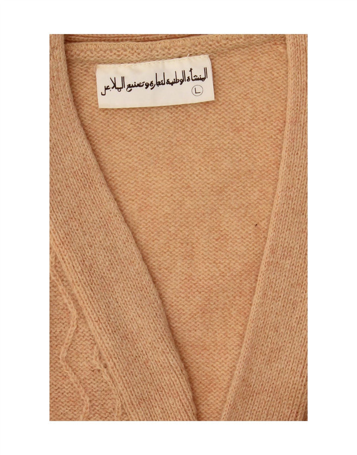 Vintage herre cardigan sweater stor beige Chevron