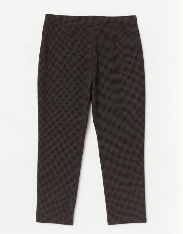 Marks & Spencer Dame Cropped Trousers UK 18 XL W38 L24 Grå Houndstooth