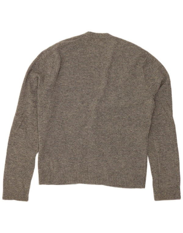 Penguin Herre Cardigan Sweater Medium Grå Lammeuld