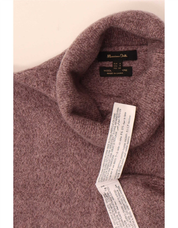 Massimo Dutti Dame Rullehals Sweater UK 8 Lille Grå Uld