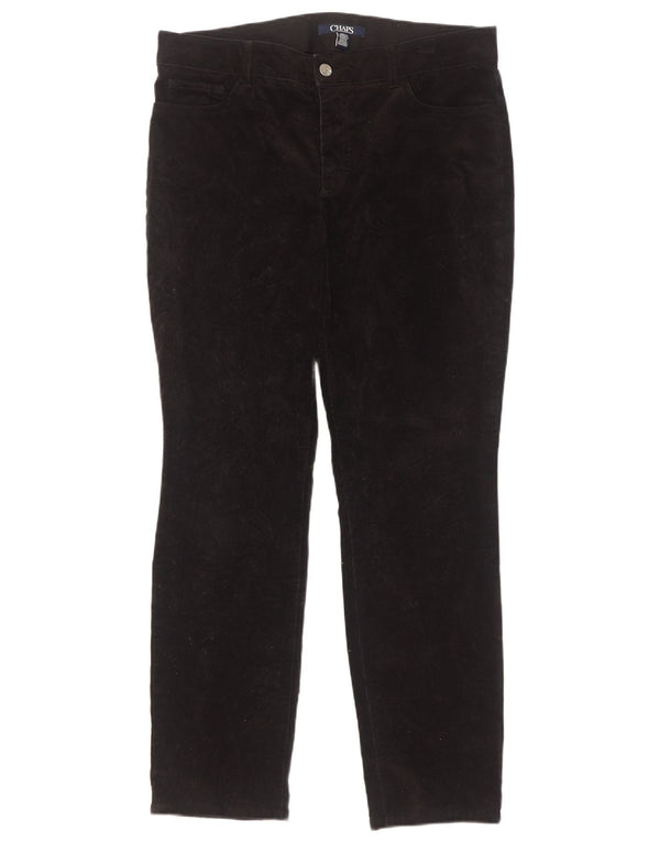 Chaps Dame Slim Corduroy Bukser US 12 Large W34 L30 Sort Bomuld