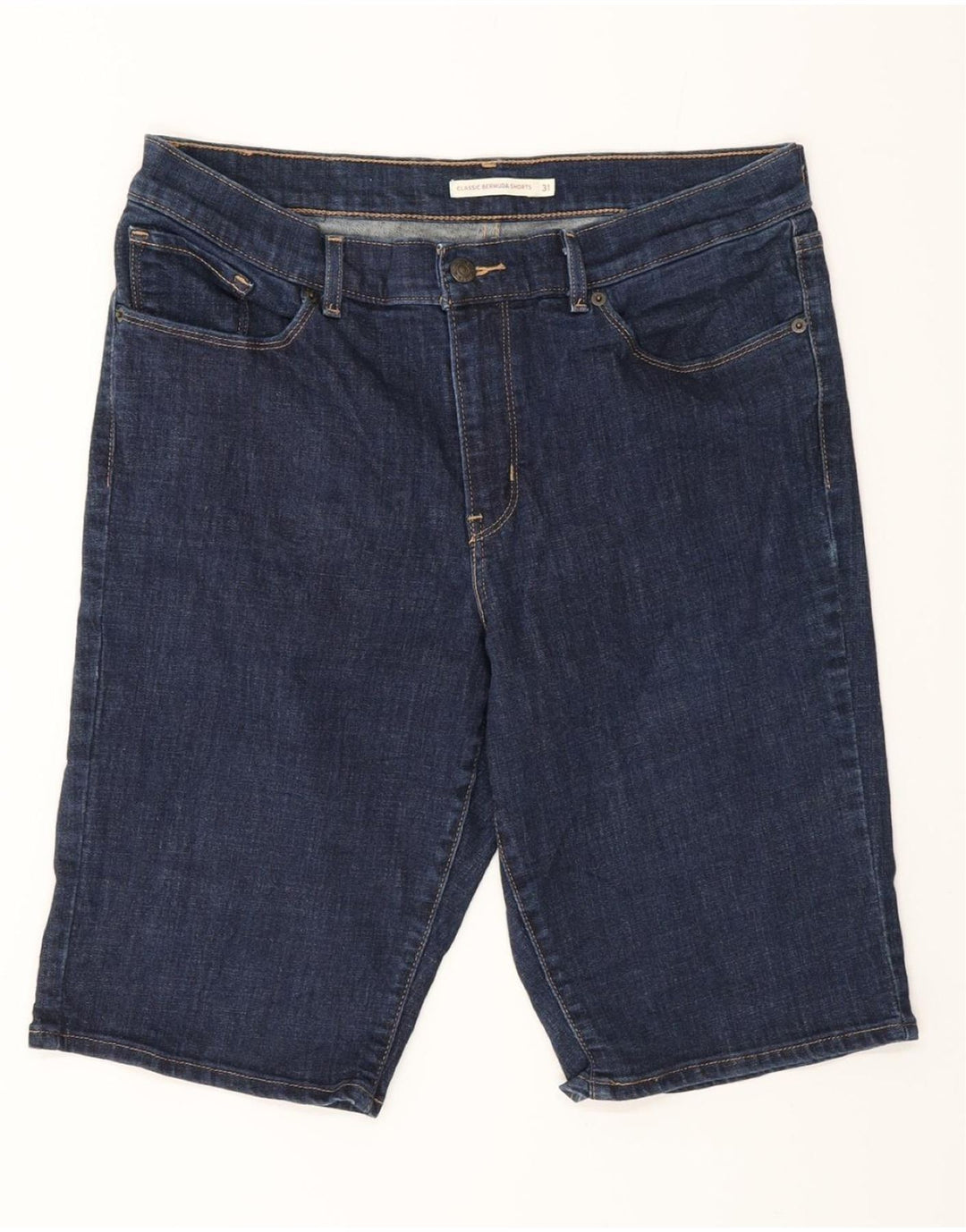 LEVI'S Klassiske Bermuda-denimshorts til kvinder W31 Mellem marineblå bomuld