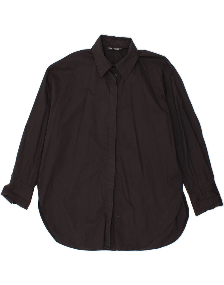 ZARA Womens Oversized Shirt UK 10 Small Black Vintage Zara and Second-Hand Zara from Messina Hembry 