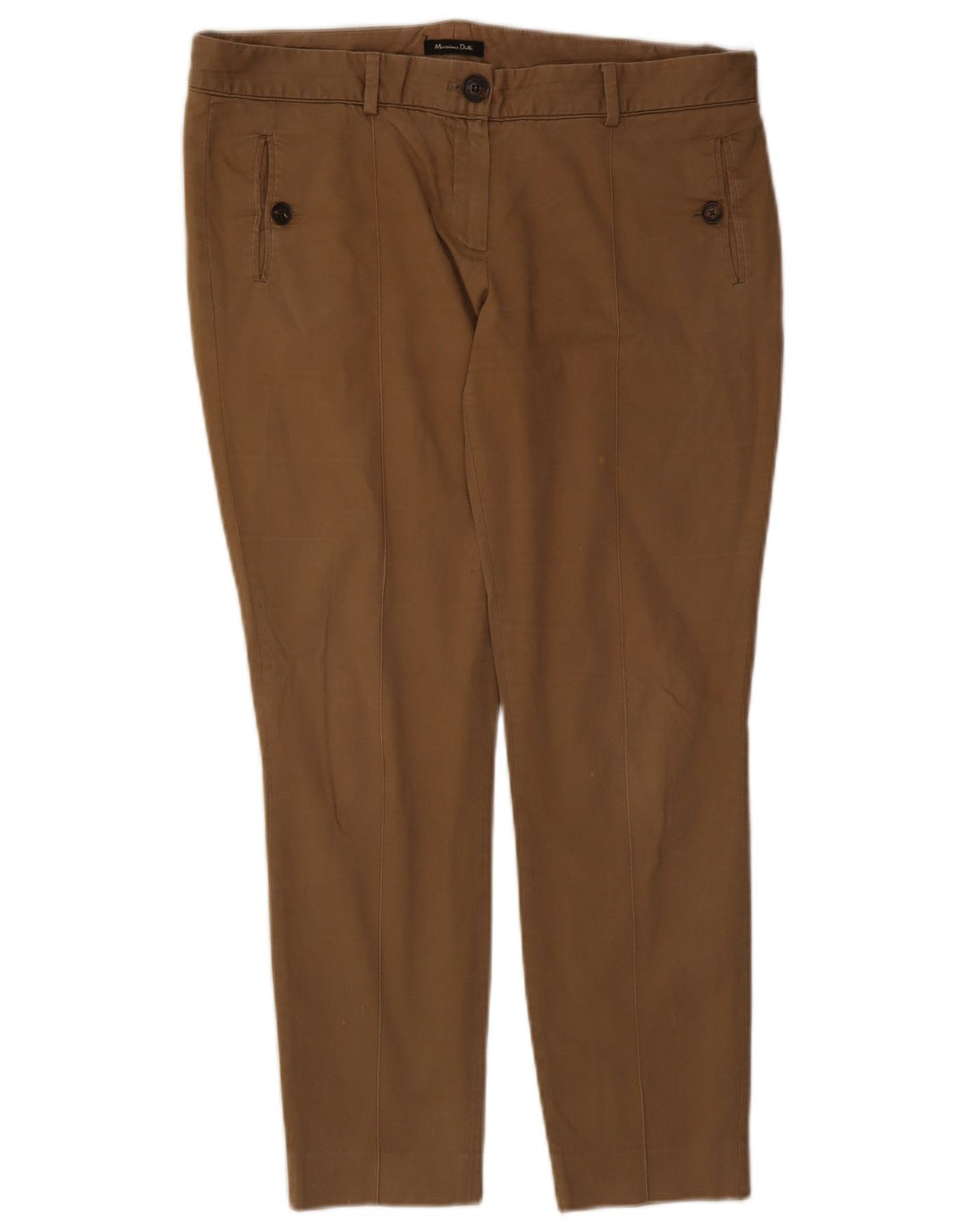 Massimo Dutti Dame Slim Cropped Trousers EU 42 Large W34 L26 Beige