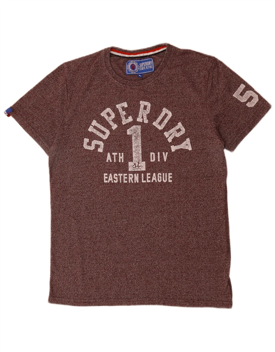 SUPERDRY Herre grafisk T-shirt Top Stor lilla flækket bomuld