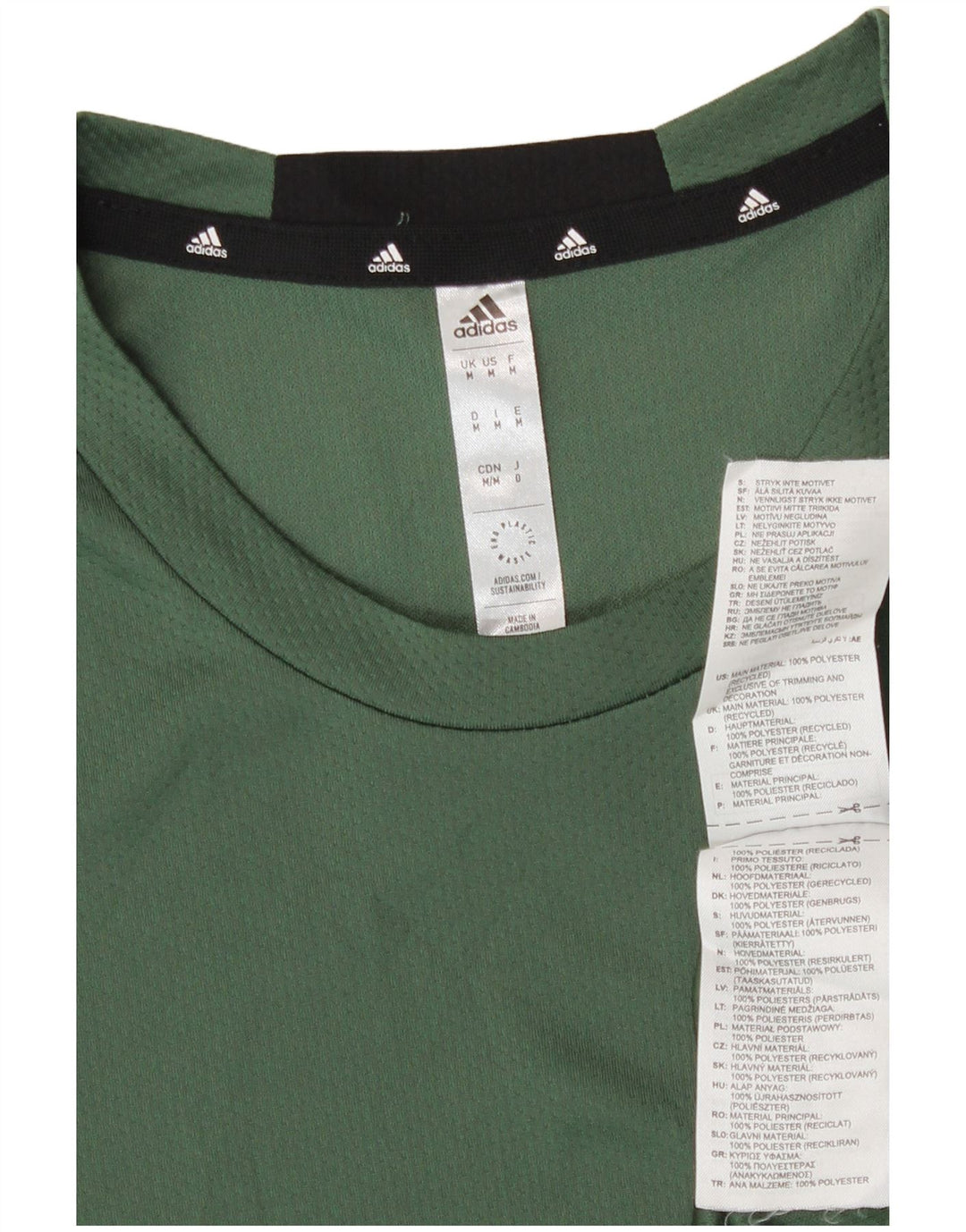 Adidas Herre Aeroready T-Shirt Top Medium Green Polyester