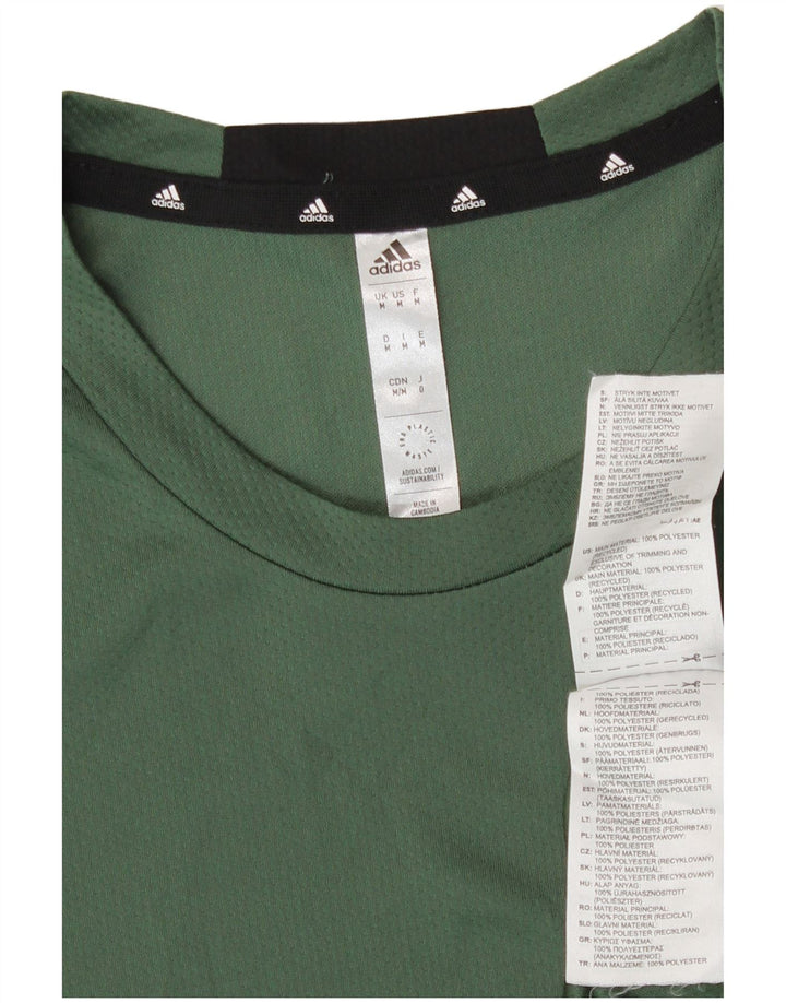 Adidas Herre Aeroready T-Shirt Top Medium Green Polyester