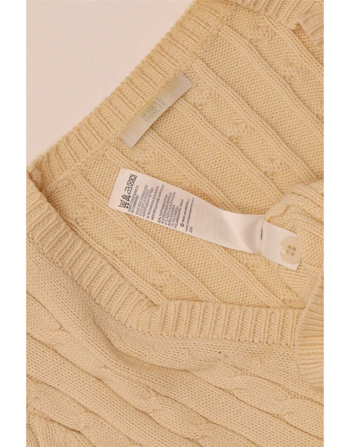Marks & Spencer Dame Cardigan Sweater UK 12 Medium Beige Bomuld