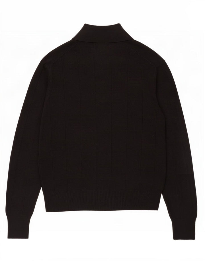 Dockers Herre Polo Neck Jumper Sweater Medium Sort Akryl