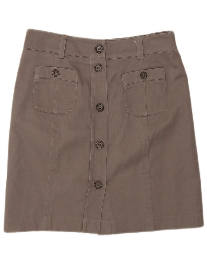Oasis Womens Regular Midi Skirt US 10 Large W30 Brown Bomuld