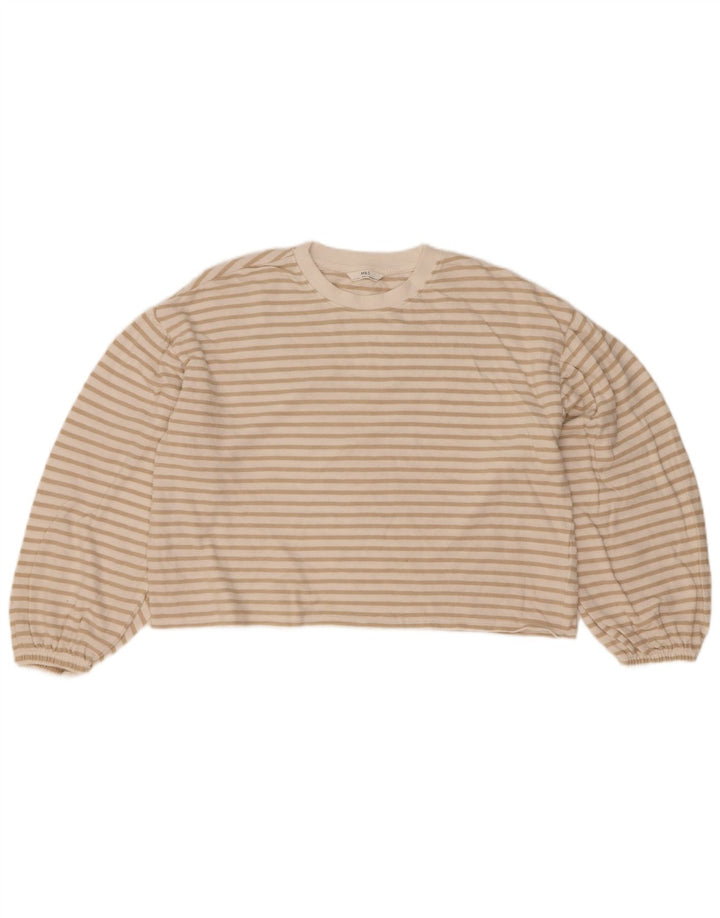 Marks & Spencer Girls Oversized top Langærmet 13-14 år Beige stribet