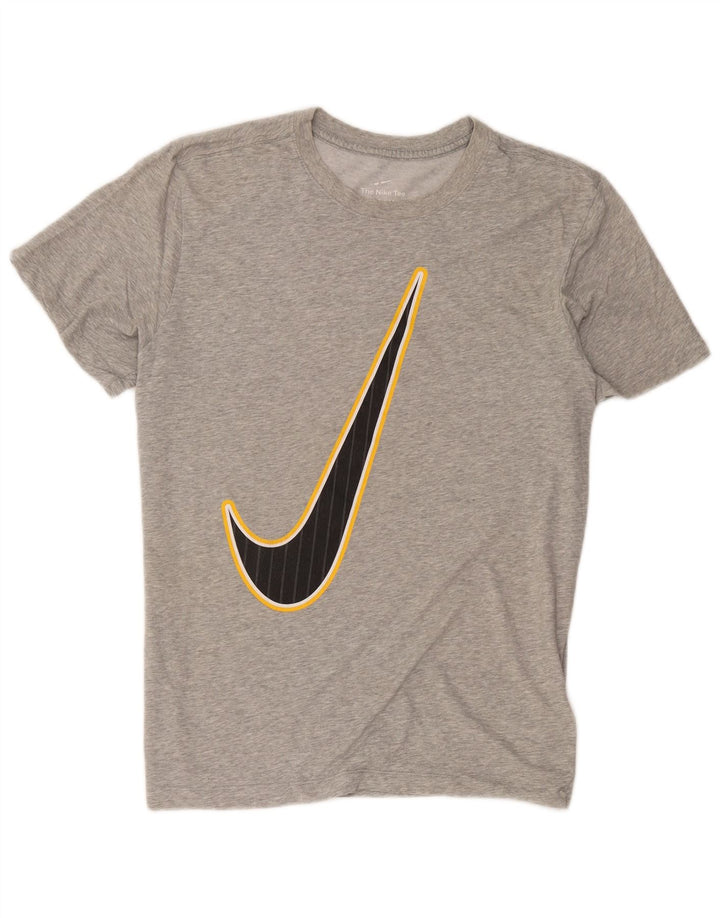 Nike Herre Dri Fit grafisk T-shirt Top Medium Grey Flecked Bomuld