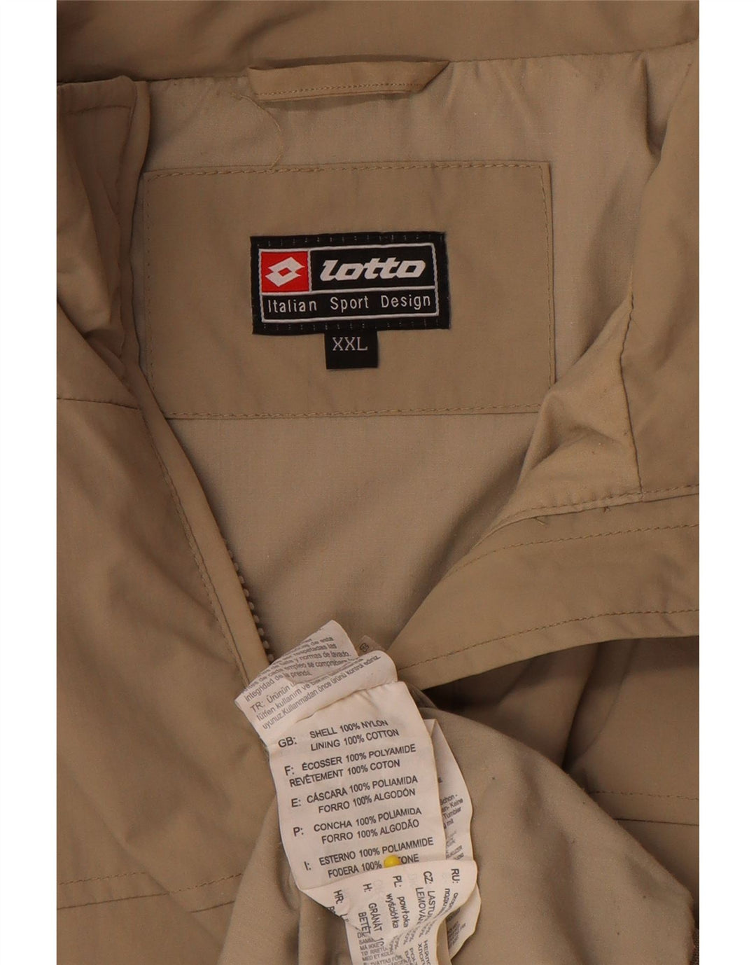 Lotto Herre Bomber Jacket UK 44 2XL Beige Nylon