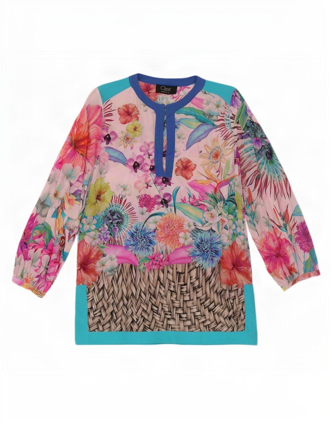 Clips Dame Strand Langærmet Bluse Top IT 42 Medium Multicolored Floral