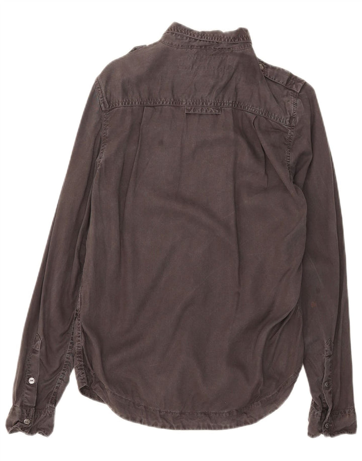 Superdry Womens Military Shirt UK 10 Small Grey Viscose
