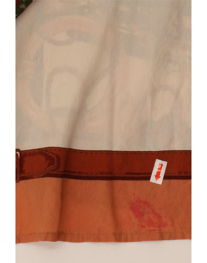 GABRI ELLE LA CAMICIA Grafisk skjortebluse til kvinder UK 16 Large Off White